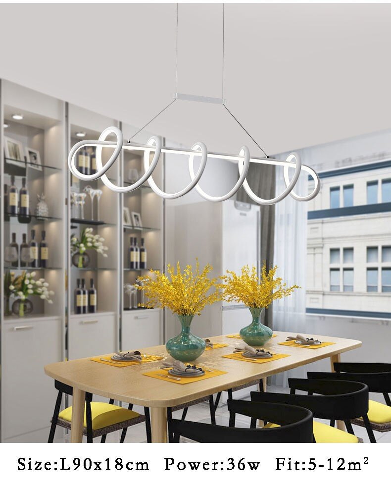 Black&White Modern LED Pendant Light For Living Room Dining Room Kitchen Ceiling Mounted Lamp Led Pendant lamp Hanging Lamp Home