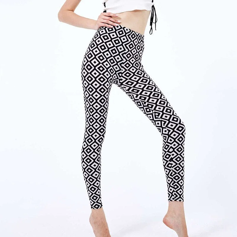 CUHAKCI Polyester High Quality Stretchy Workout Leggings Women Printed Outwear Running Leggins Ankle Length Leggings