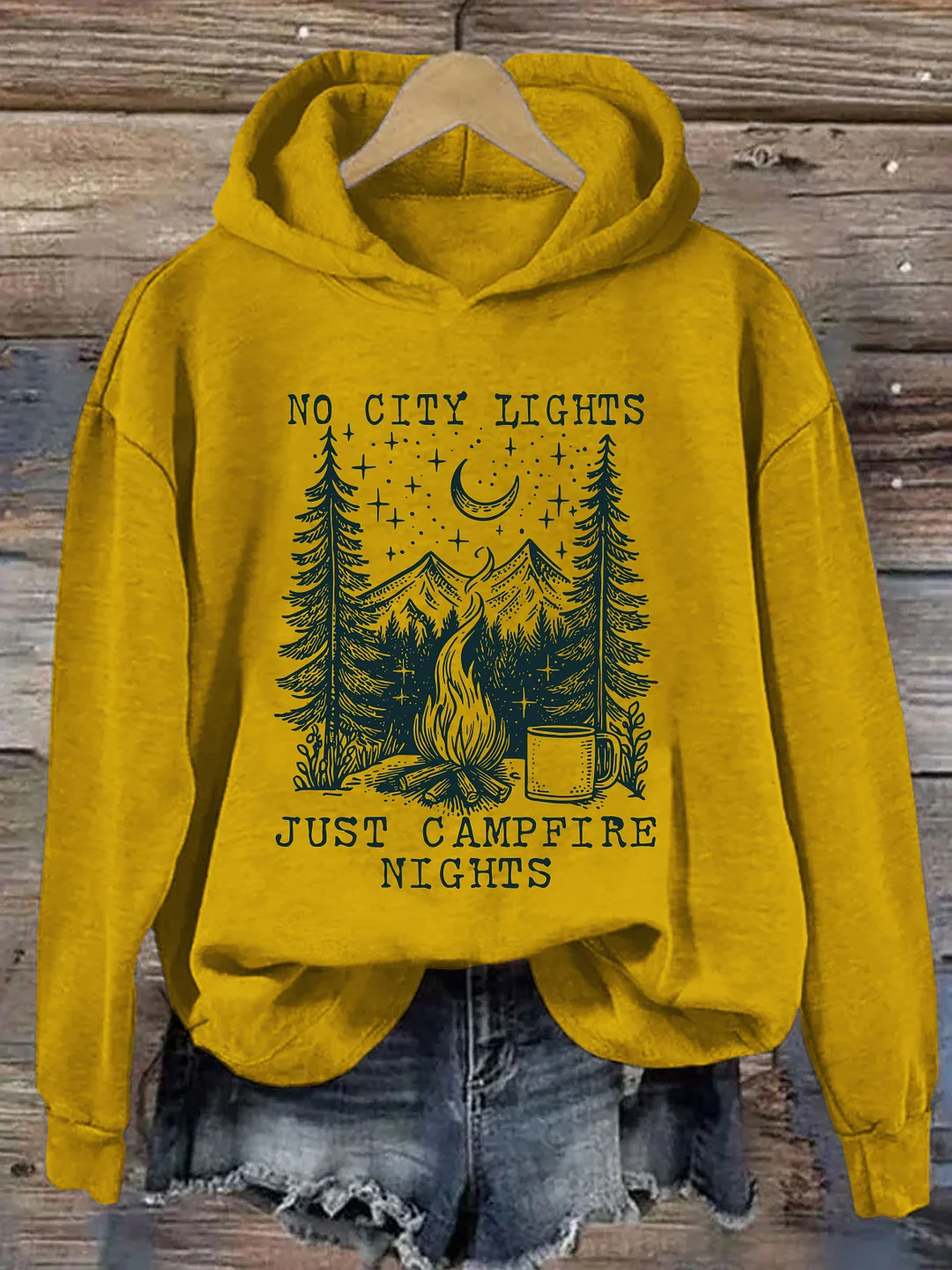 No City Lights Just Campfire Nights Hoodie