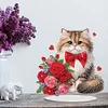 DIY Cat Rose Acrylic Special Shape Diamond Painting Desktop Ornaments