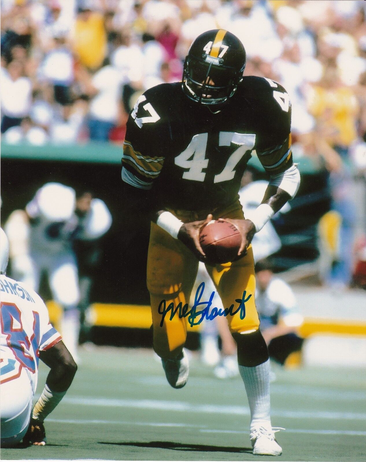 MEL BLOUNT PITTSBURGH STEELERS ACTION SIGNED 8x10