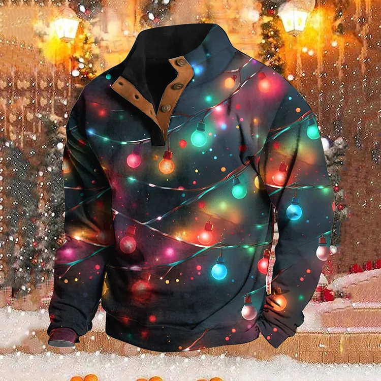 Christmas Light Up Shinny Men's Sweater