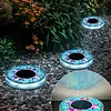 4Pcs LED Mosaic Solar Disk Light IP44 Waterproof Decorative Driveway Lamps Solar-Powered Ground Mosaic Disk Lamp for Outdoor Walkway Patio & Lawn
