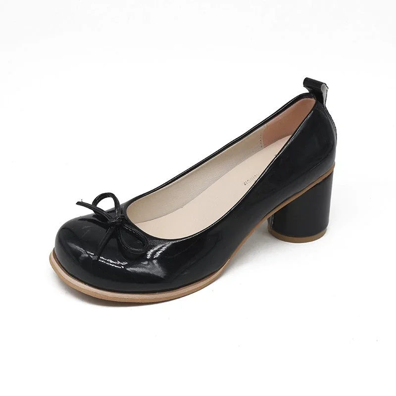 Wongn Toe student cute high heel shoes Bowknot Princess Kawaii Girl Women Shoes fashion comfortable Vintage Sweet u081