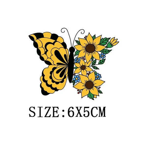 Colorful Butterfly Iron On Transfer For Clothing A-level Washable Thermal Sticker Beautiful Flower Patches On Clothes Decoration