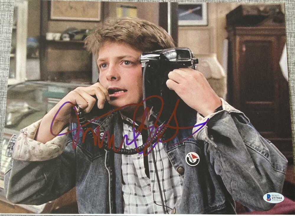 MICHAEL J. FOX SIGNED AUTOGRAPH - BACK TO THE FUTURE RARE 11X14 Photo Poster painting BECKETT 30