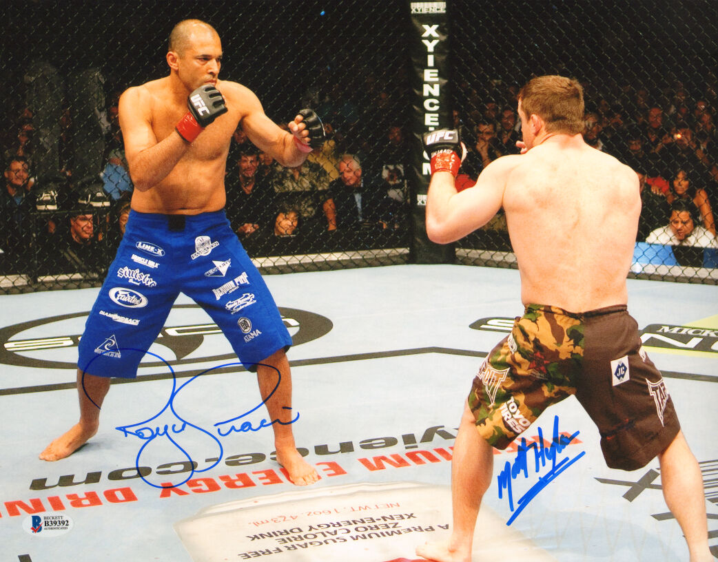 Matt Hughes & Royce Gracie Signed UFC 60 11x14 Photo Poster painting BAS Beckett COA Autograph