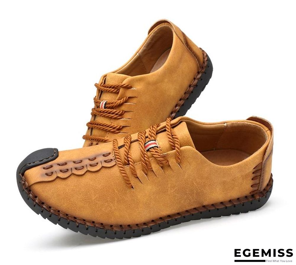 Men's Comfortable Casual Loafers Shoes Split Leather Flats Moccasins Shoes | EGEMISS