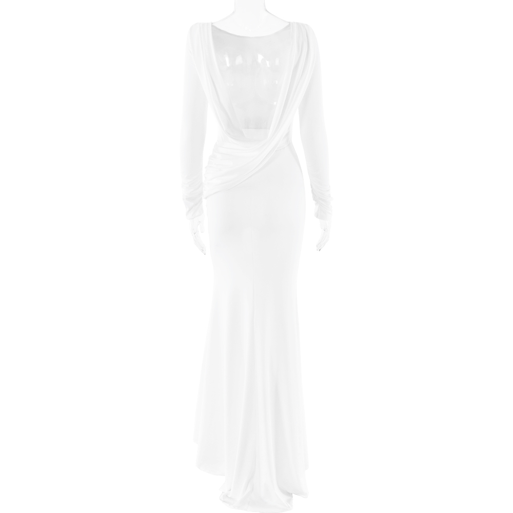 Elegant Long Sleeve Bodycon Party Club Evening Dress Women Sexy Backless SlimVestido Fashion Autumn/Winter New 2024