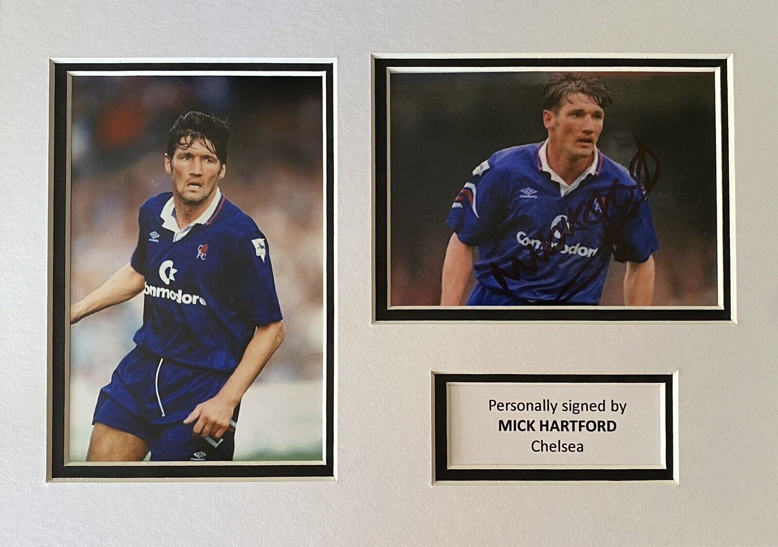 Mick Hartford Genuine Signed Chelsea Photo Poster painting In A4 Mount Display