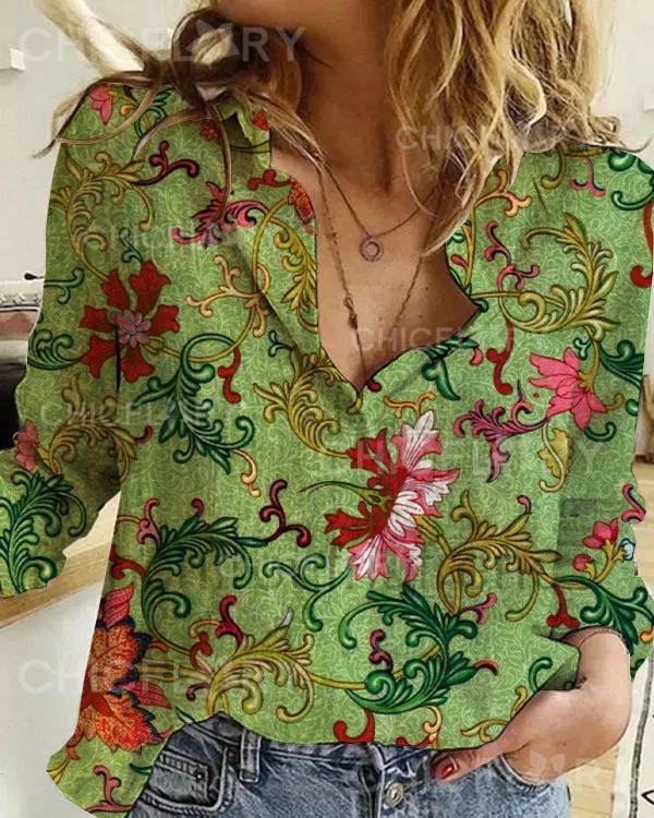 Women's Paisley Floral Vintage Shirt