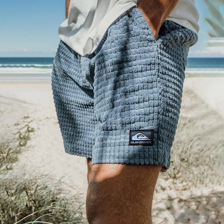 Retro Men's Quick Silver Print Surf Shorts Vacation Casual Comfortable Beach Shorts fe33