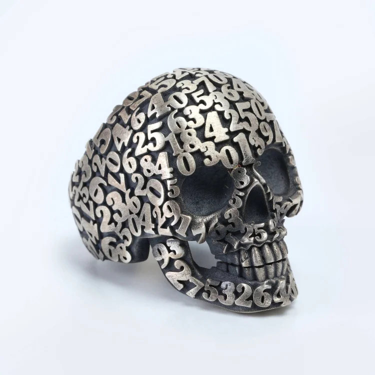 Skull With Numbers Ring