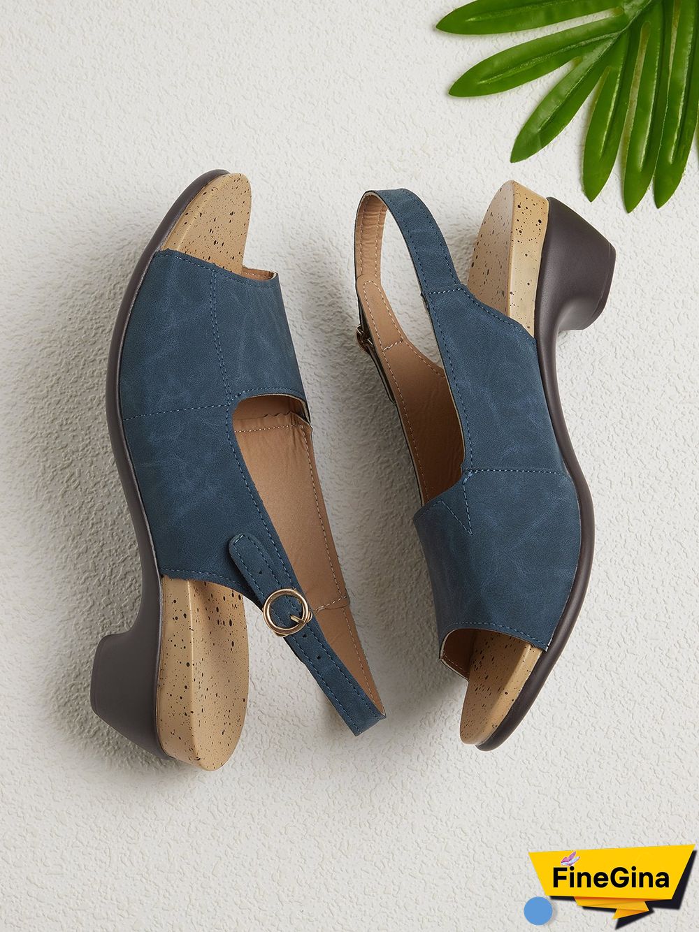 Retro Solid Simple Open Toe Chunky Heel Sandals