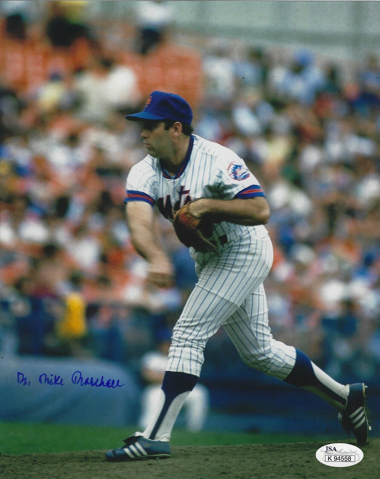 Autographed MIKE MARSHALL New York Mets 8x10 Photo Poster painting w/JSA COA