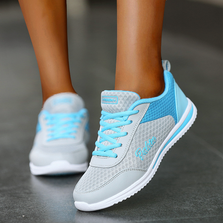 Women's Athletic Road Running Lace up Walking Shoes Comfort Lightweight Fashion Sneakers Breathable Mesh Sports Tennis Shoes QueenFunky