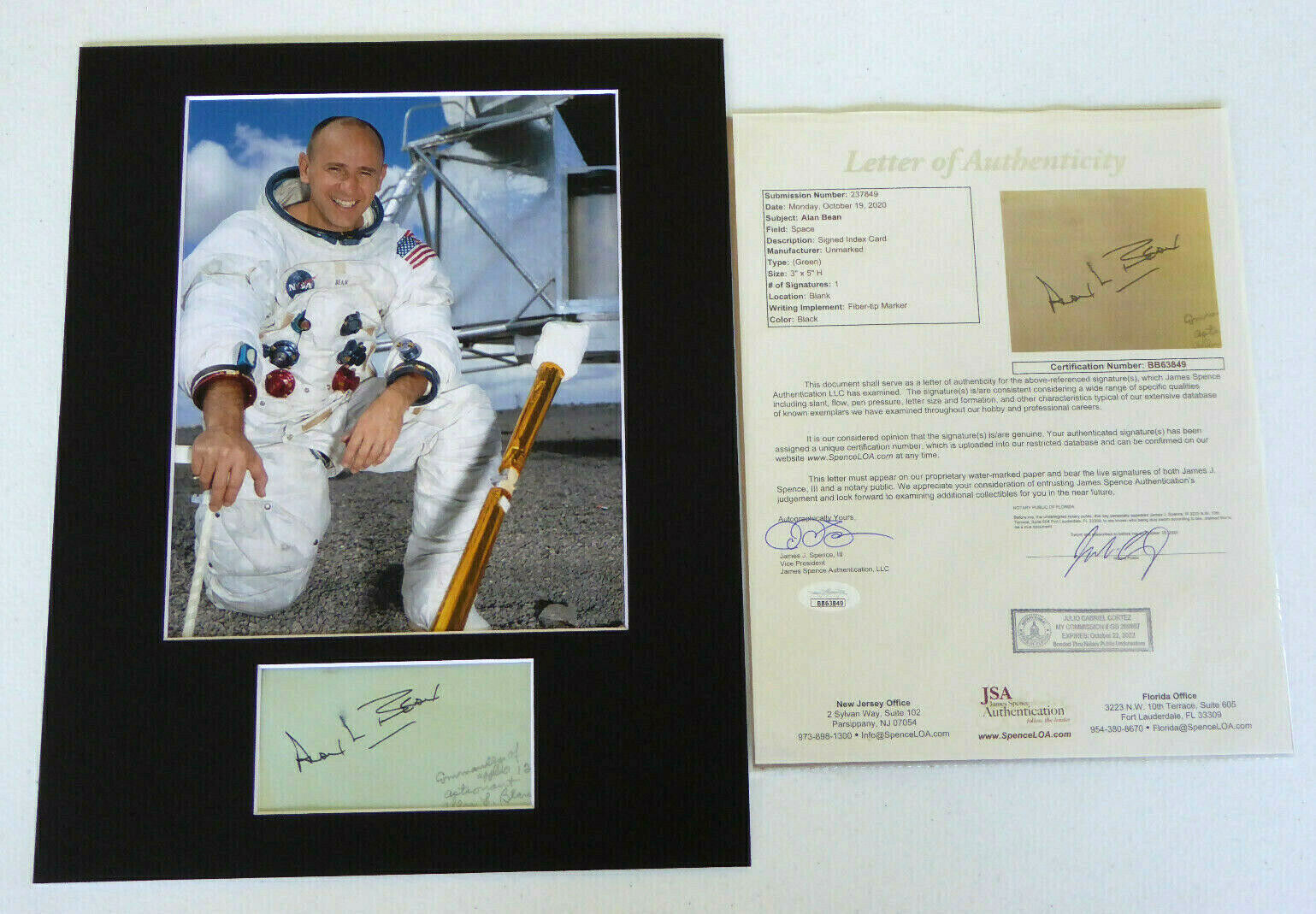 Alan Bean Signed 11x14 Matted Photo Poster painting Display NASA, Apollo 12, Moonwalker, JSA LOA