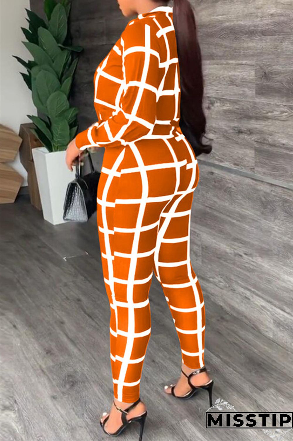 Black Casual Print Patchwork Turndown Collar Long Sleeve Three-piece Set