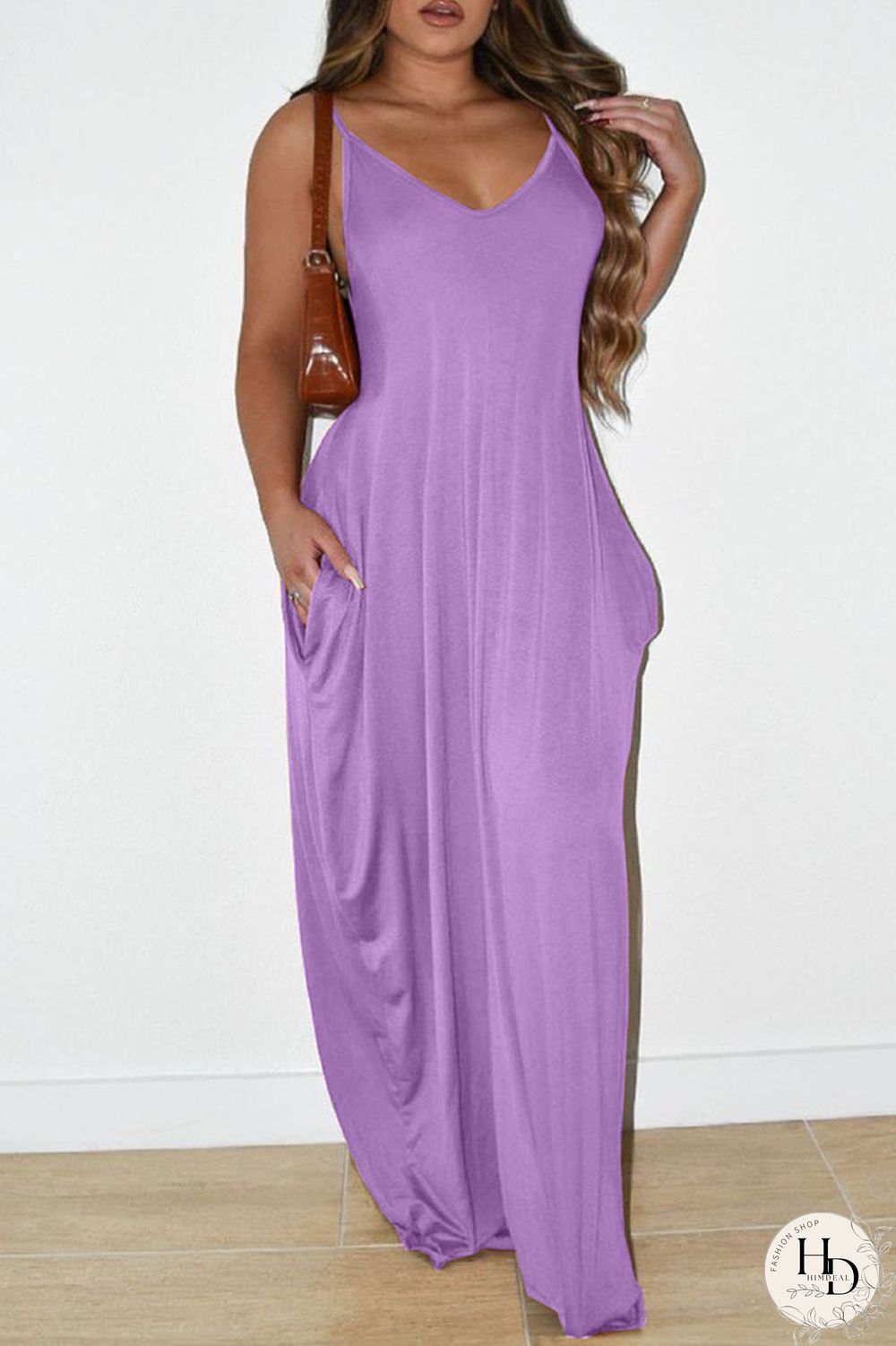 Black Sexy Casual Solid Backless V Neck Sling Dress