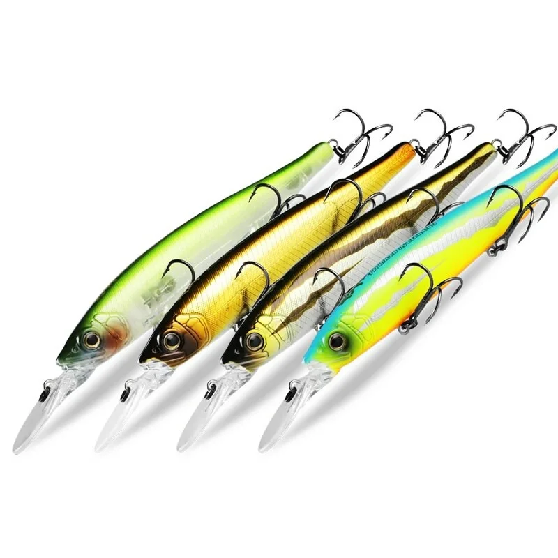 Xaperni Hot sales 4pcs/set 128mm 22.9g dive2-3m perfect action 10 colors for choose set fishing lures bait minnow wobblers