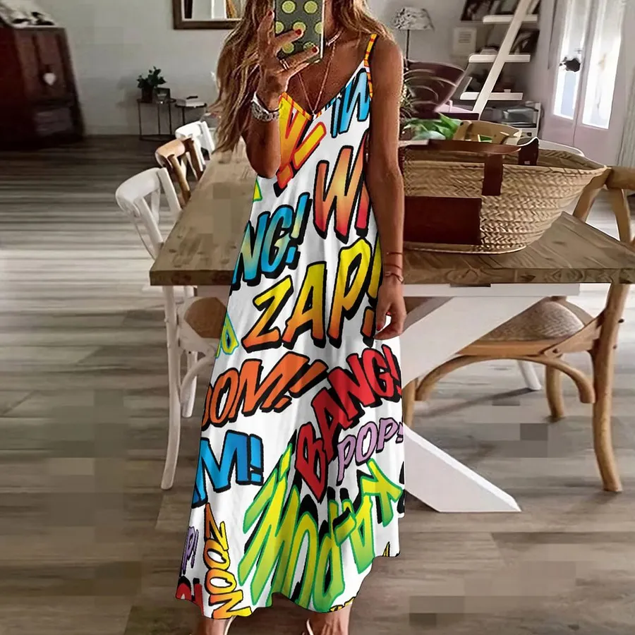 loose hawaiian dress crossword Banana Bunch Fruit Monkey Toucan Women's Casual Strappy V Neck Sleeveless Flowy Loose Long Maxi Beach Dress Sundress