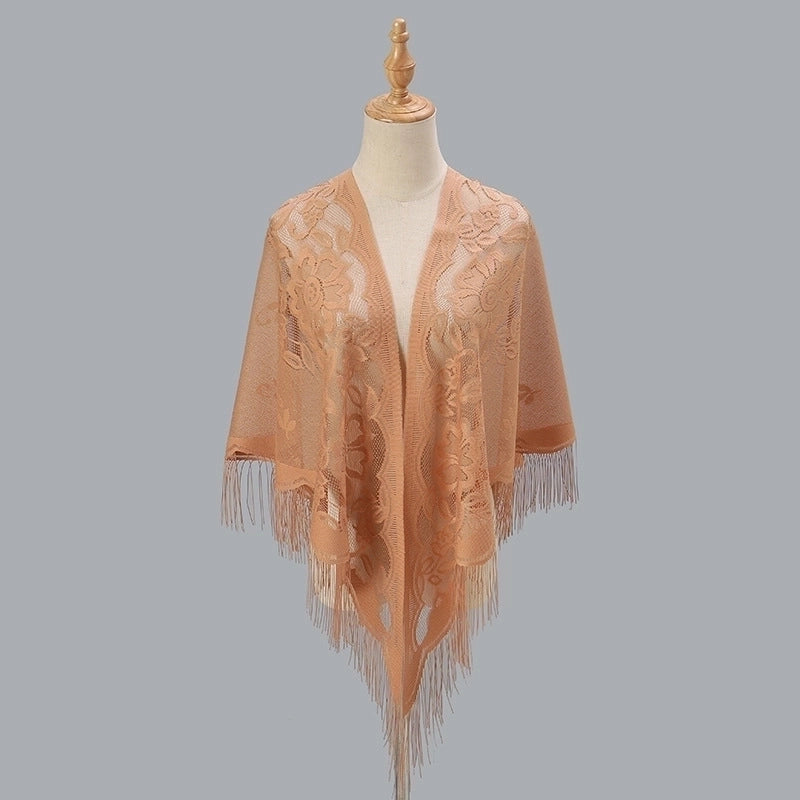 Women’s Sweet Solid Color Polyester Lace Silk Scarf