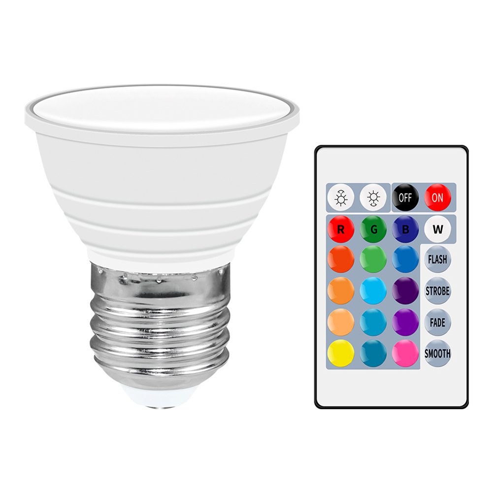 

E27 Lamp Holder Milky White Cover LED RGB Lamp Cup Remote Control Downlight, Warm white, 501 Original