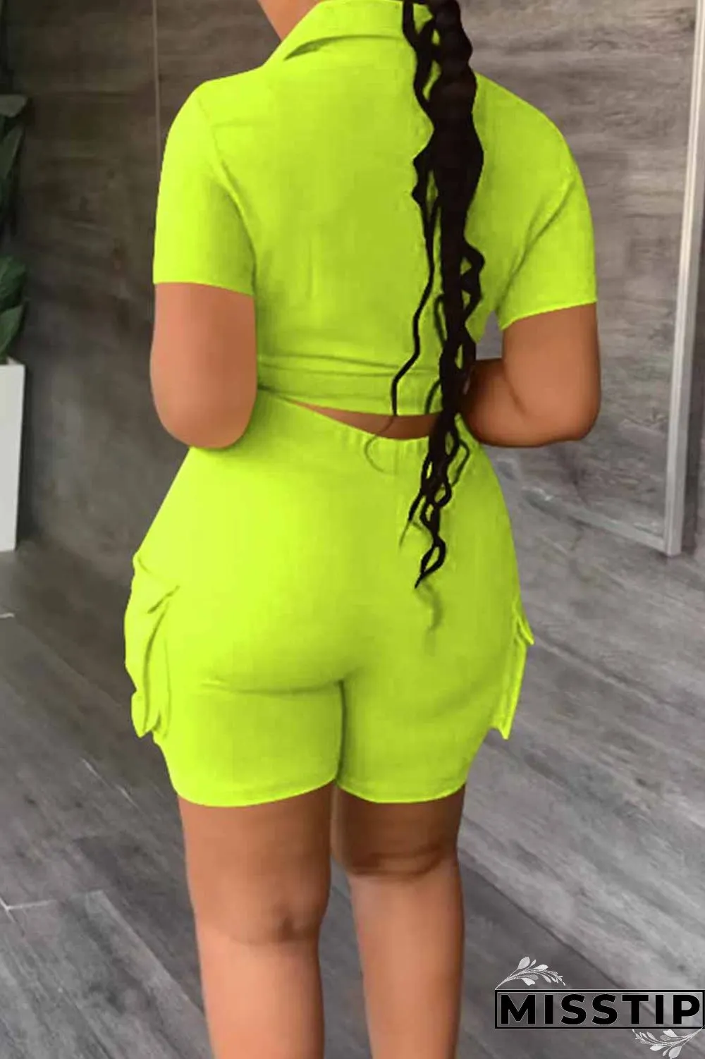 Red Casual Street Print Letter Turndown Collar Short Sleeve Two Pieces