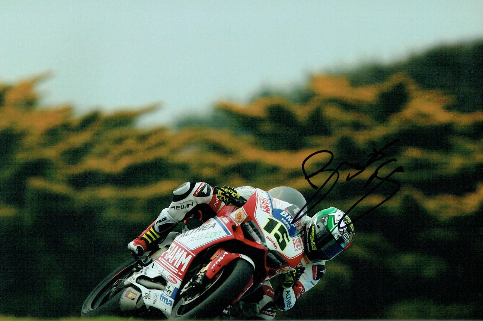 Matteo BAIOCCO SIGNED Autograph 12x8 Photo Poster painting Ducati FIAMM Donnington AFTAL COA