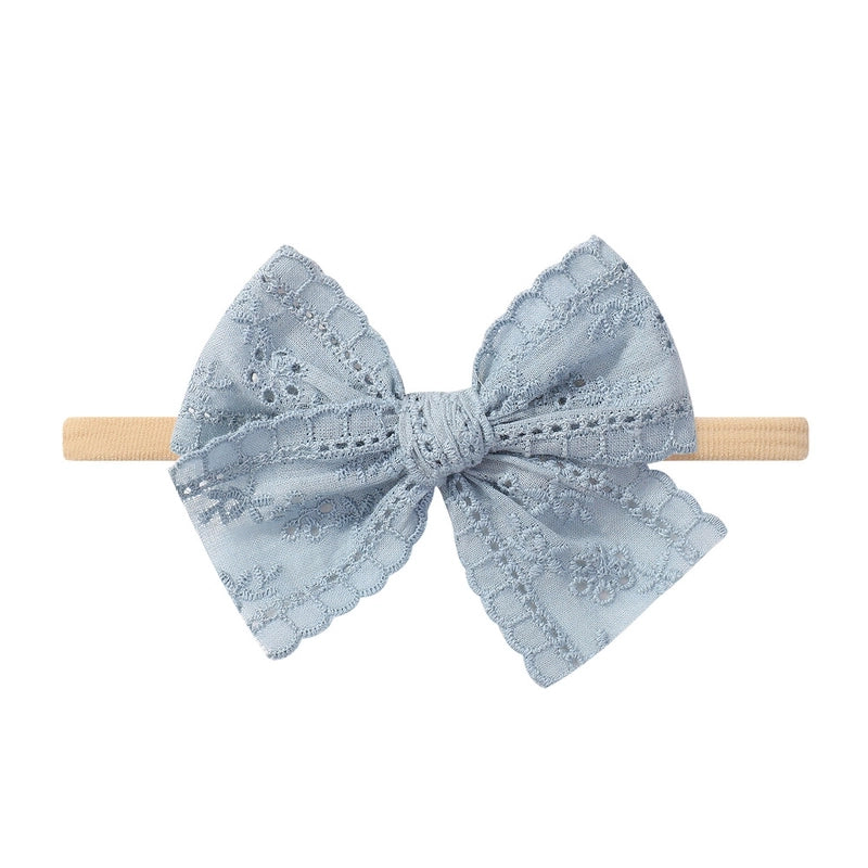 Baby Lace Hollow Soft Elasticity Traceless Hair Band Baby Bow Headband Princess Hair Accessories 3674
