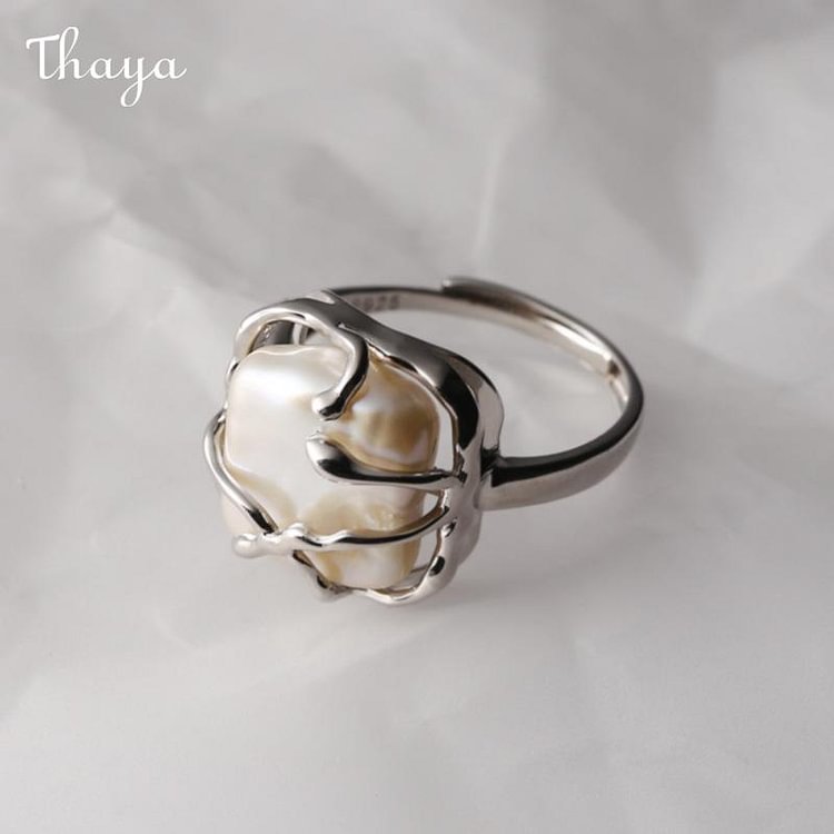 Thaya 929 Silver Binding Pearl Ring