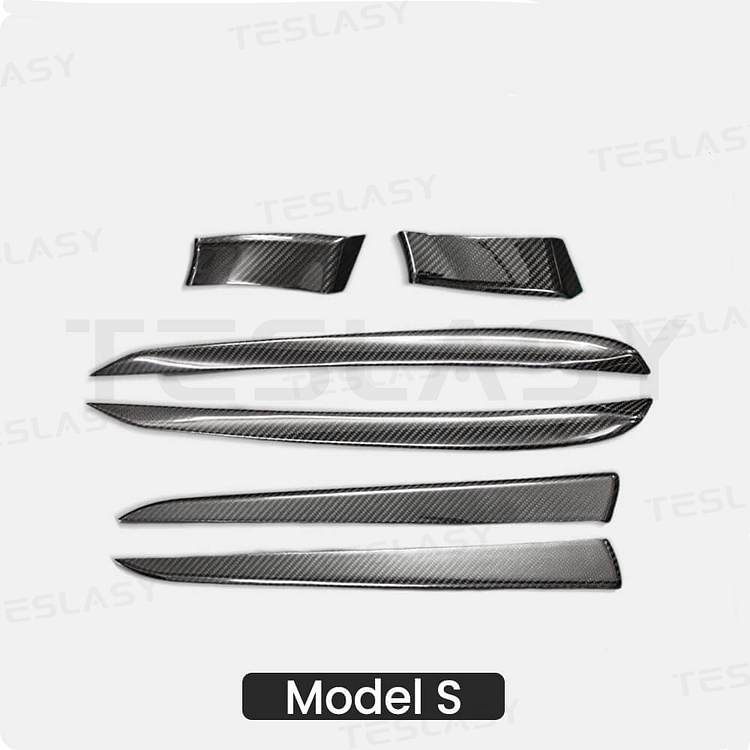 TESLASY Model S 2021+ Real Carbon Fiber Interior Door Panel Trim Covers