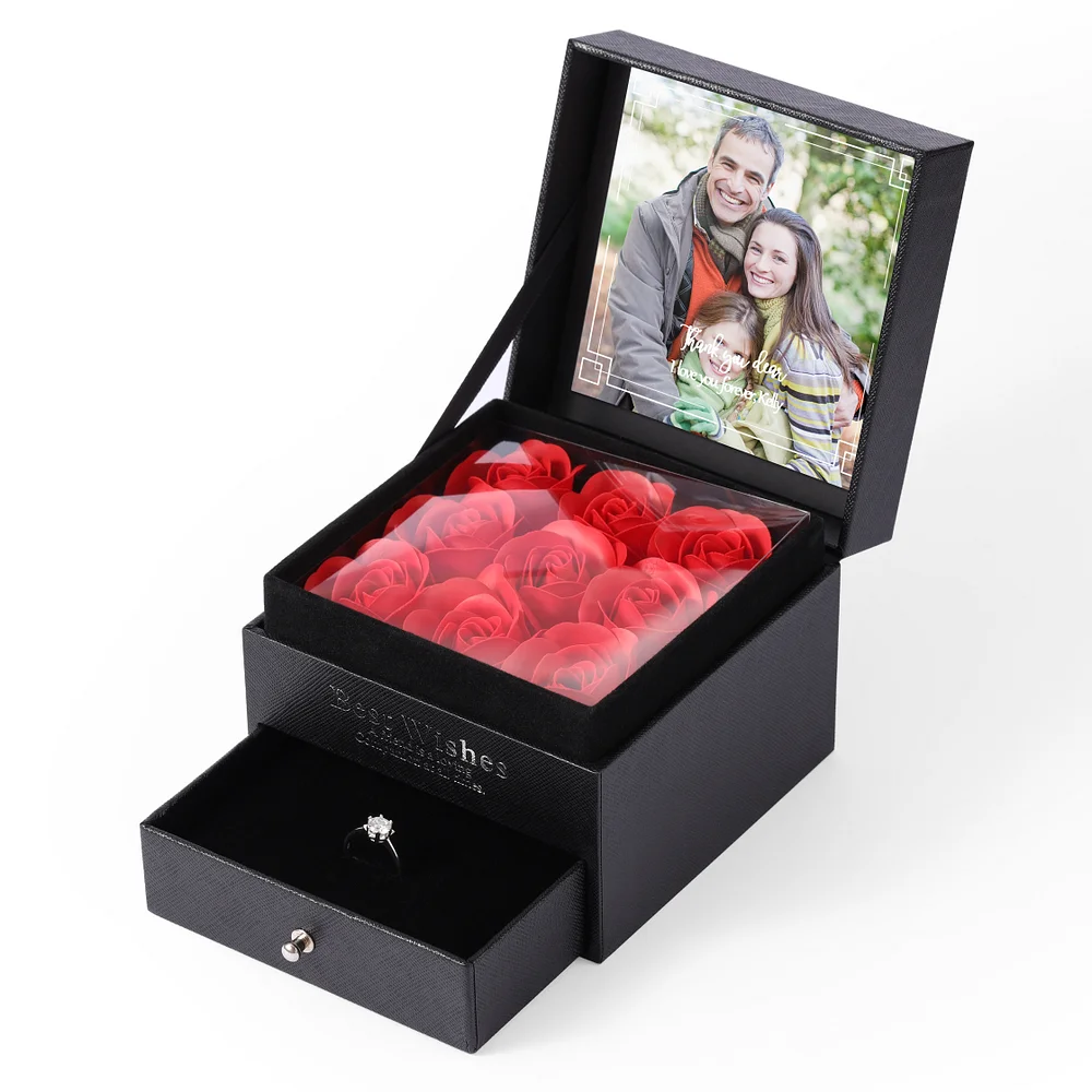 Personalisierter  Foto-Gravur Geschenkbox-für Ringe, Ohrringe oder kleine Artikel m1-t1 Kettenmachen