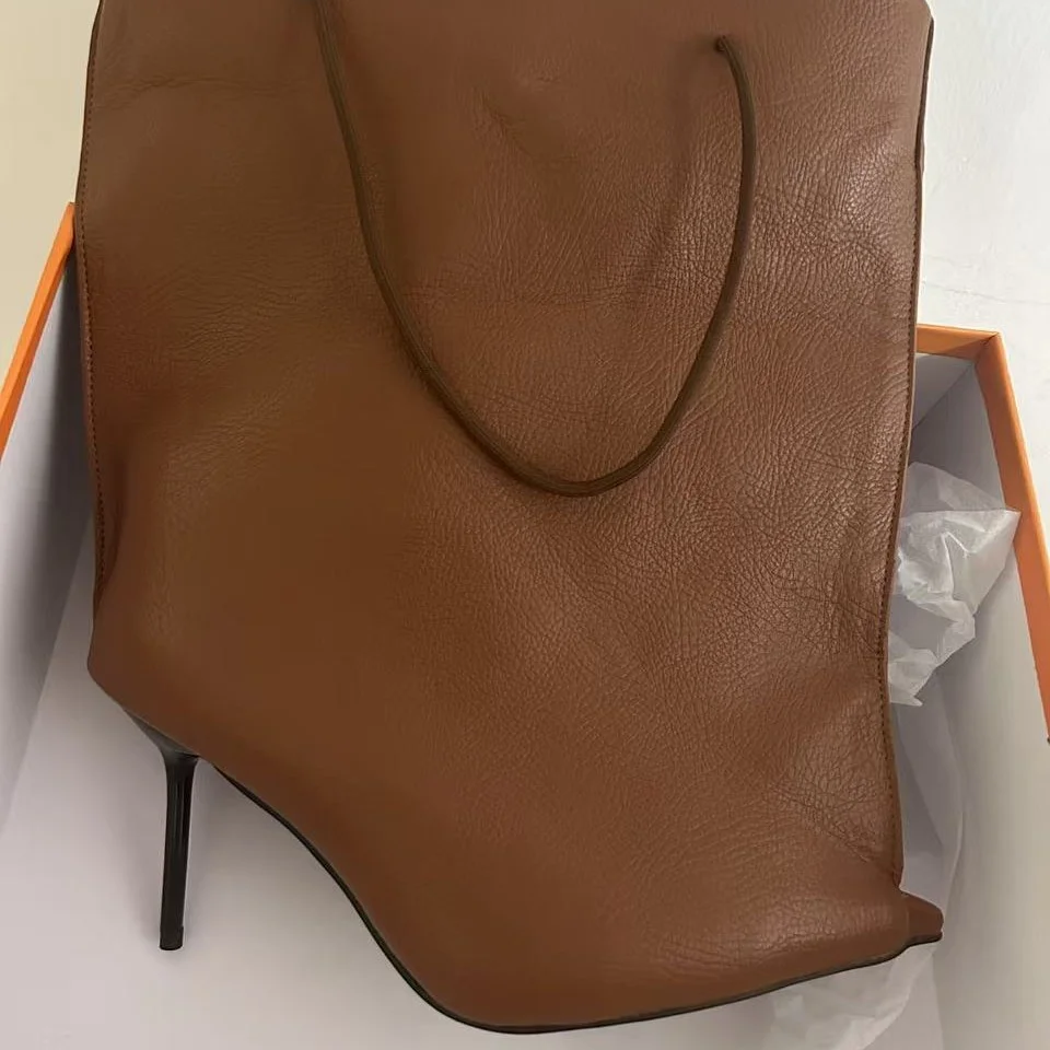 100mm Pointed Toe High Heel Boots Fashion Trouser Boots Hand-Held Boots-MERUMOTE