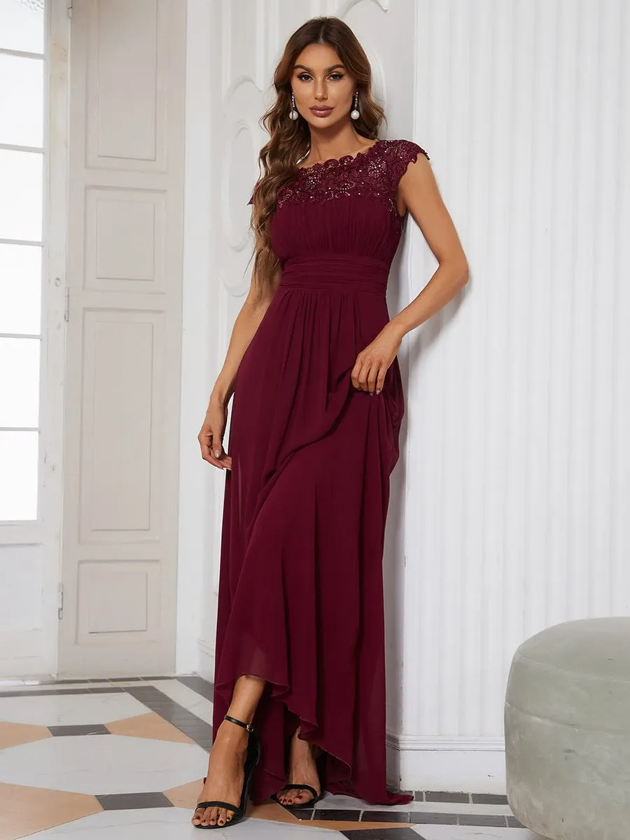 Sophisticated Lace Detail Evening Gown
