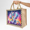 DIY Diamond Painting Linen Waterproof Handbag Shopping Storage Bag Totes Kit(with 2pcs diamond painting)