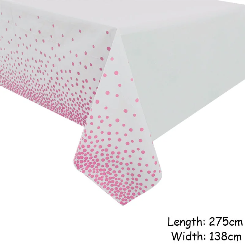 Gold Pink Disposable Tableware Set Paper Plates Cup Napkin Baby 1st Birthday Party Decor Baby Shower Girl Party Supplies Balloon