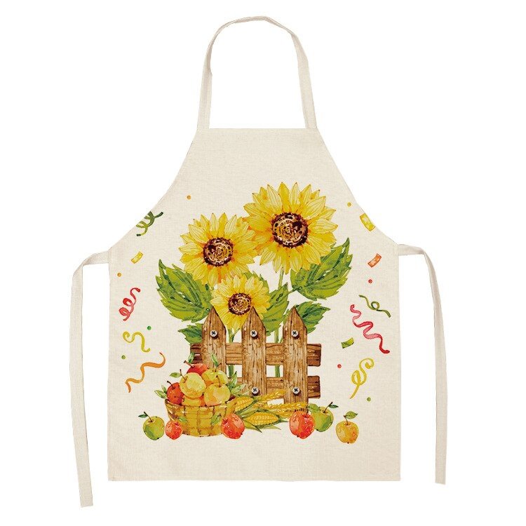 Linen Kitchen Apron - Sunflower letclo 
