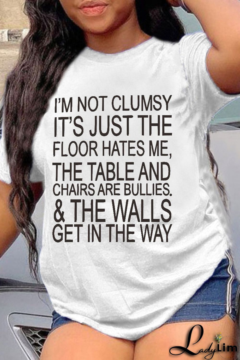 White Fashion Casual Letter Print Basic O Neck T-Shirts