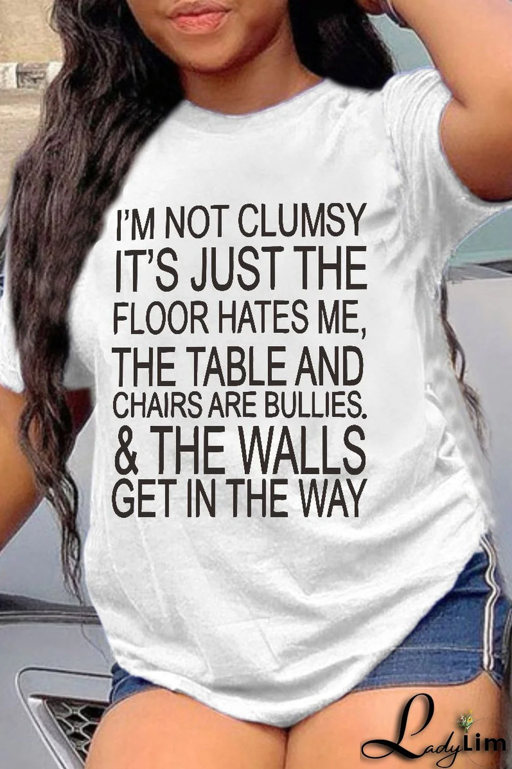 White Fashion Casual Letter Print Basic O Neck T-Shirts