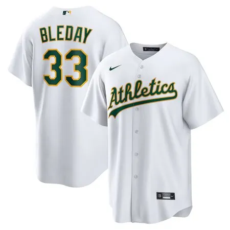 Men's Oakland Athletics #33 JJ Bleday  White Home Replica Jersey