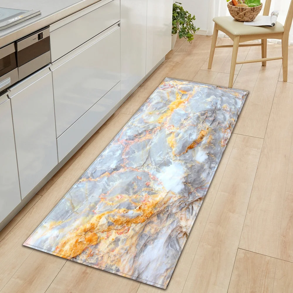 Nordic Kitchen Mat Bedroom Entrance Doormat Home Hallway Floor Decoration Living Room Carpet Wood grain Bathroom Anti-Slip Rug