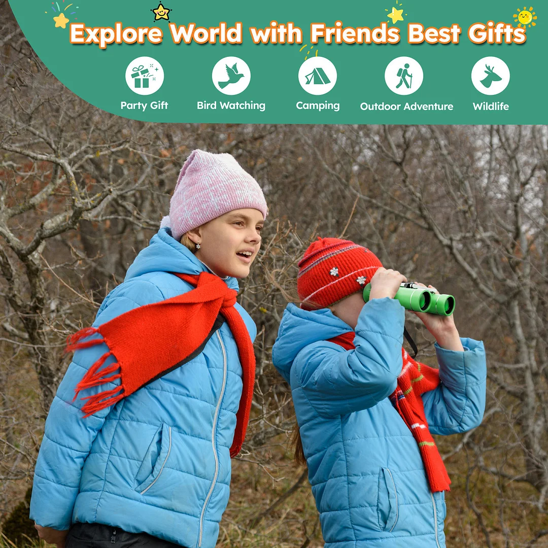 BEBANG 10x25 Compact Binoculars for Adults Kids, Waterproof Binoculars for Concerts and Bird Watching Hunting