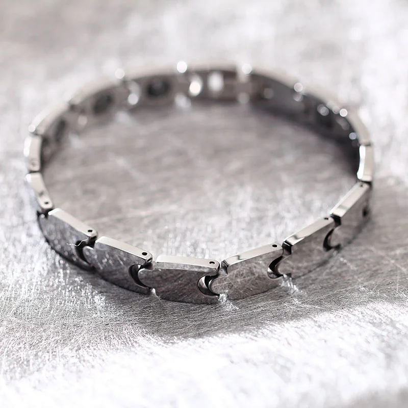 Women's Or Men's Unisex Personalised Tungsten Carbide 21cm Hologram Energy Bracelets Fashion Link Chain Bangle Jewelry Gifts For Mens And Womens