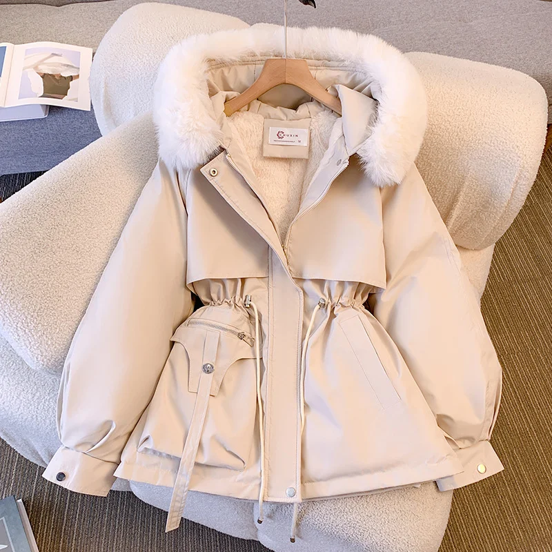 Toloer Short Style To Overcome The Female 2024 Winter New Korean Version Of Down Cotton Suit Thick And Velvet Large Size Warm Coat-Outfit Ideas