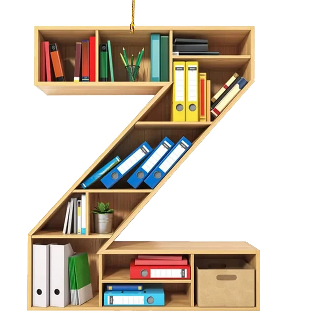 Acrylic Christmas Library Shelf Ornaments Personalized Initial Monogram Ornament