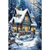 Diamond Painting-DIY Full Round Drill Christmas Snow House(40*60 CM)