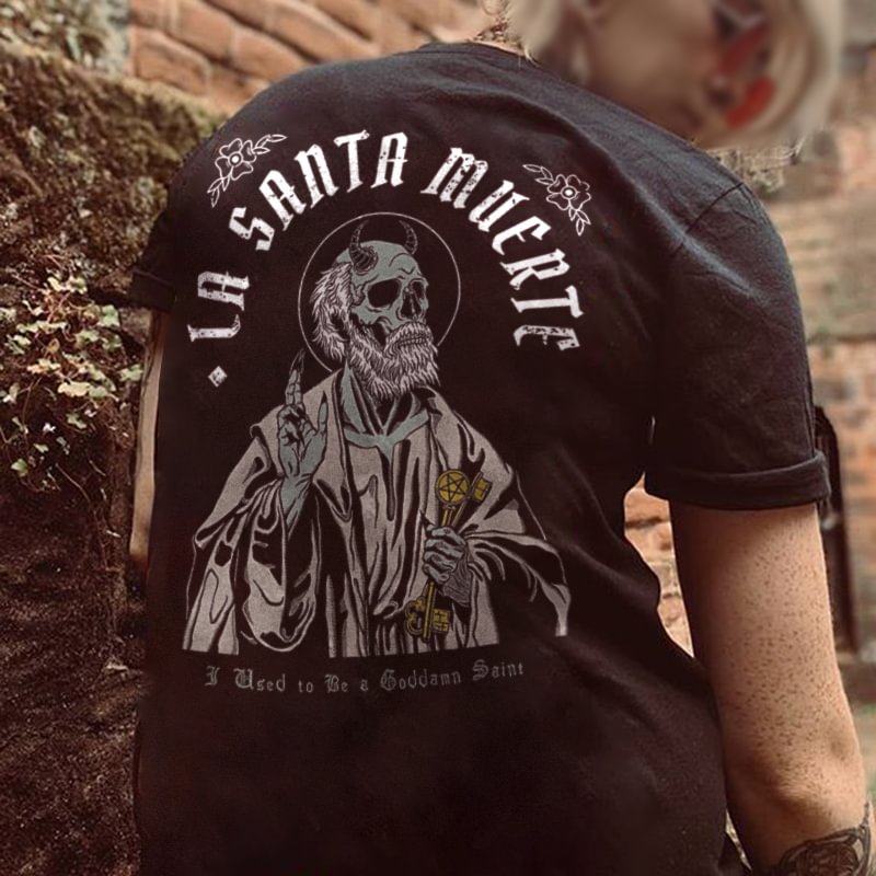 Cloeinc La Santa Muerte Printing Casual Men's T-shirt Designer -  UPRANDY