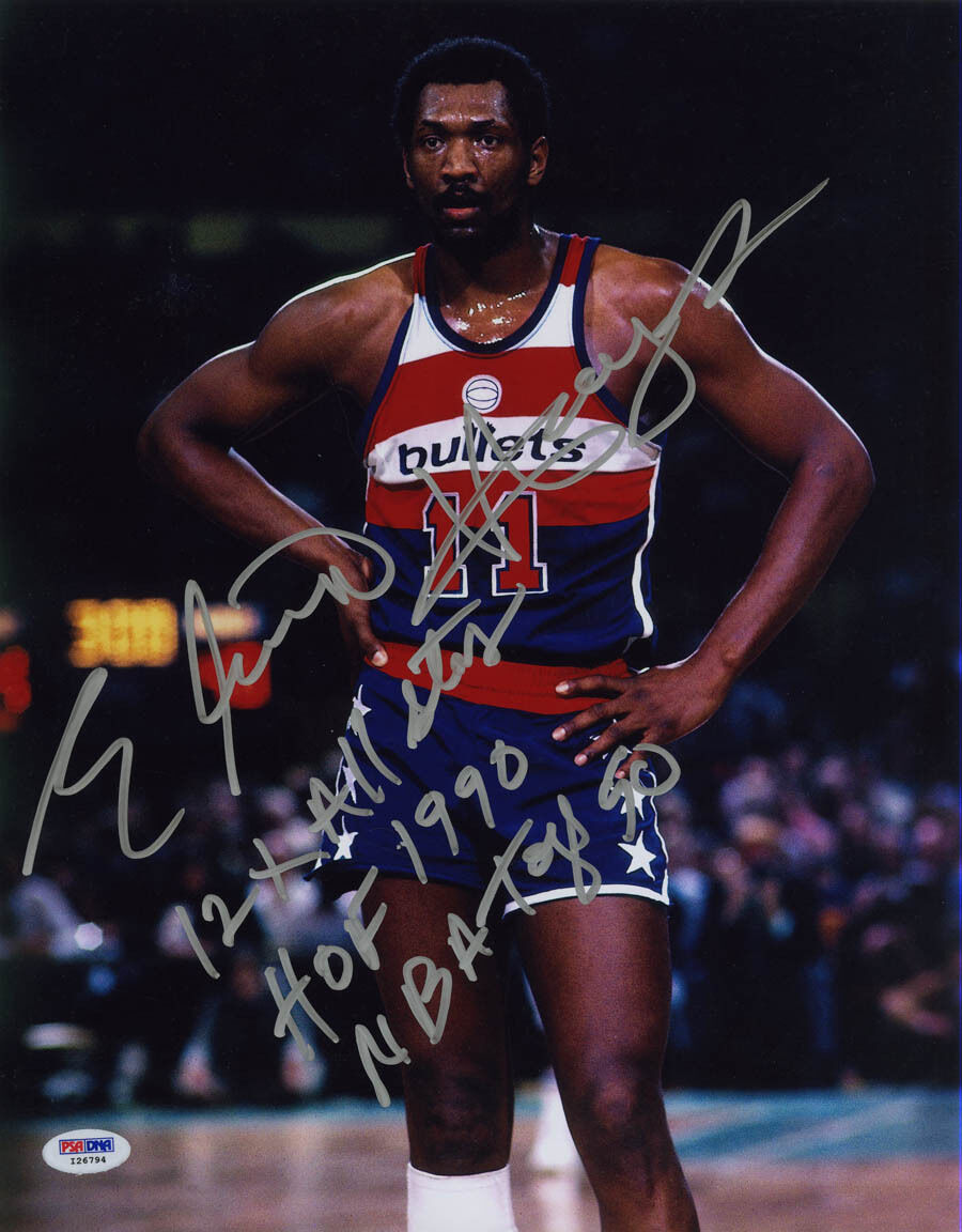 Elvin Hayes SIGNED 11x14 Photo Poster painting + HOF 90 TOP 50 insc. Bullets PSA/DNA AUTOGRAPHED