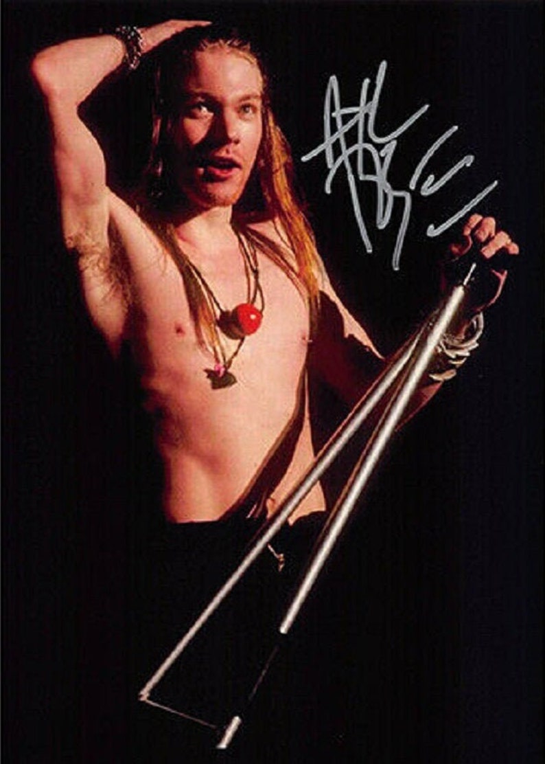 AXL ROSE Guns N Roses Hand-SIgned Autograph 8x10 Color Photo Poster painting wCOA